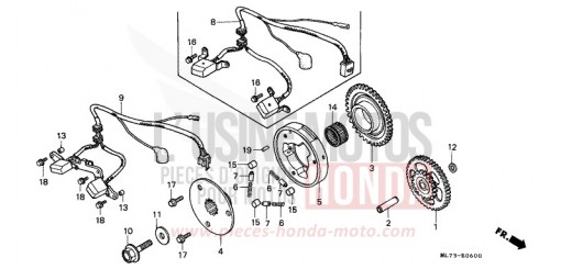PULSE GENERATOR/ STARTING CLUTCH VFR750FG de 1986